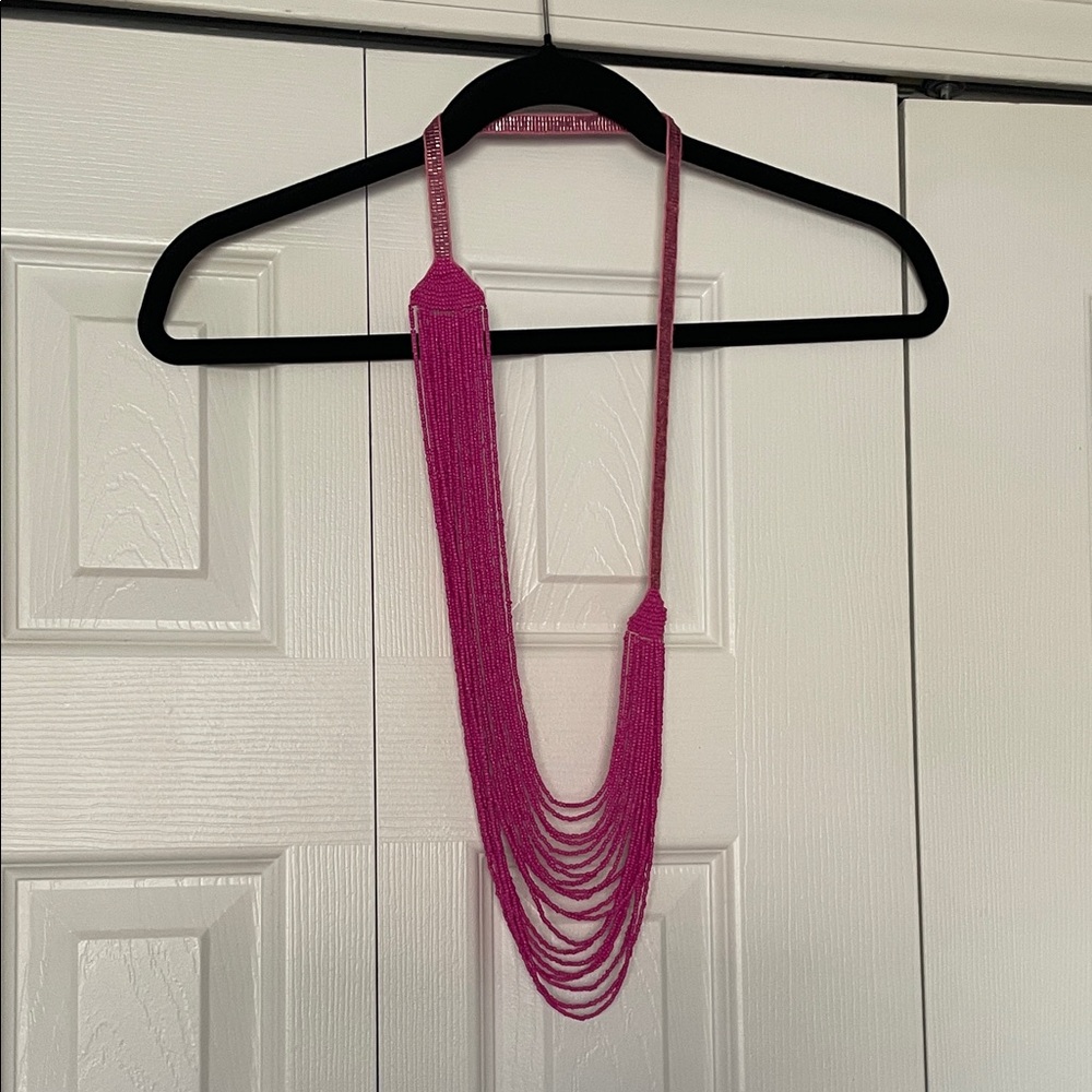 Pink Multi-Strand Beaded Necklace - Women Jewelry